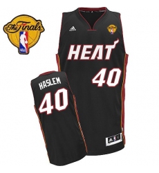 Men's Adidas Miami Heat #40 Udonis Haslem Swingman Black Road Finals Patch NBA Jersey