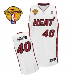 Men's Adidas Miami Heat #40 Udonis Haslem Swingman White Home Finals Patch NBA Jersey