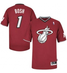 Men's Adidas Miami Heat #1 Chris Bosh Authentic Red 2013 Christmas Day NBA Jersey