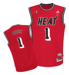 Men's Adidas Miami Heat #1 Chris Bosh Swingman Red Hardwood Classics Nights NBA Jersey