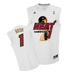 Men's Adidas Miami Heat #1 Chris Bosh Swingman White Finals Champions NBA Jersey