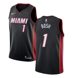 Men's Nike Miami Heat #1 Chris Bosh Swingman Black Road NBA Jersey - Icon Edition