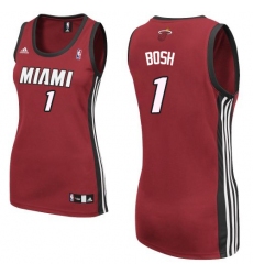 Women's Adidas Miami Heat #1 Chris Bosh Swingman Red Alternate NBA Jersey