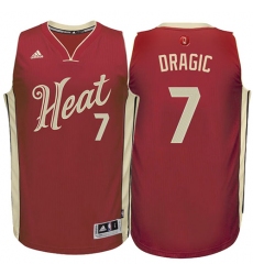 Men's Adidas Miami Heat #7 Goran Dragic Authentic Red 2015-16 Christmas Day NBA Jersey