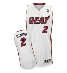 Men's Adidas Miami Heat #2 Wayne Ellington Authentic White Home NBA Jersey