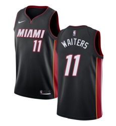 Men's Nike Miami Heat #11 Dion Waiters Swingman Black Road NBA Jersey - Icon Edition