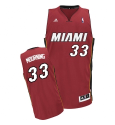 Men's Adidas Miami Heat #33 Alonzo Mourning Swingman Red Alternate NBA Jersey