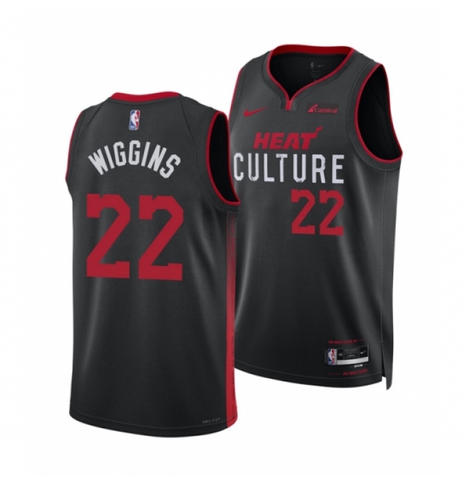 Men's Miami Heat #22 Andrew Wiggins Black 2025 City Edition Stitched Basketball Jersey