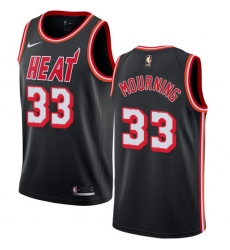 Women's Nike Miami Heat #33 Alonzo Mourning Authentic Black Black Fashion Hardwood Classics NBA Jersey