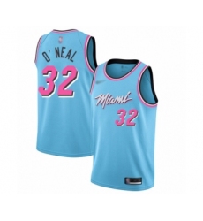 Women's Miami Heat #32 Shaquille O'Neal Swingman Blue Basketball Jersey - 2019 20 City Edition