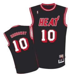 Men's Adidas Miami Heat #10 Tim Hardaway Authentic Black ABA Hardwood Classic NBA Jersey