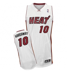 Men's Adidas Miami Heat #10 Tim Hardaway Authentic White Home NBA Jersey