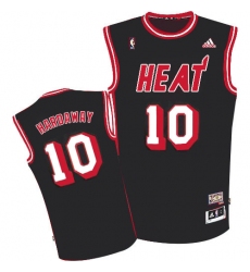 Men's Adidas Miami Heat #10 Tim Hardaway Swingman Black ABA Hardwood Classic NBA Jersey