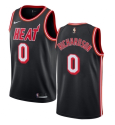 Men's Nike Miami Heat #0 Josh Richardson Authentic Black Black Fashion Hardwood Classics NBA Jersey