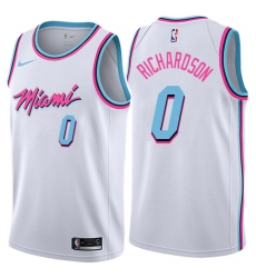 Men's Nike Miami Heat #0 Josh Richardson Authentic White NBA Jersey - City Edition