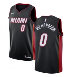 Men's Nike Miami Heat #0 Josh Richardson Swingman Black Road NBA Jersey - Icon Edition