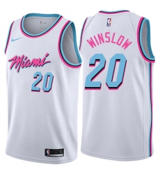 Men's Nike Miami Heat #20 Justise Winslow Authentic White NBA Jersey - City Edition