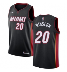 Men's Nike Miami Heat #20 Justise Winslow Swingman Black Road NBA Jersey - Icon Edition