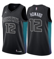 Men's Nike Jordan Charlotte Hornets #12 Dwight Howard Authentic Black NBA Jersey - City Edition