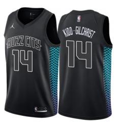 Men's Nike Jordan Charlotte Hornets #14 Michael Kidd-Gilchrist Authentic Black NBA Jersey - City Edition