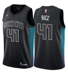 Men's Nike Jordan Charlotte Hornets #41 Glen Rice Authentic Black NBA Jersey - City Edition