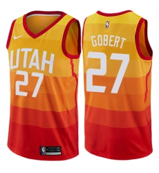 Men's Nike Utah Jazz #27 Rudy Gobert Authentic Orange NBA Jersey - City Edition