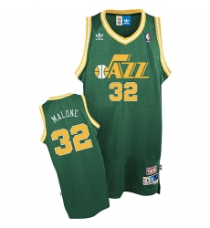 Men's Adidas Utah Jazz #32 Karl Malone Swingman Green Throwback NBA Jersey