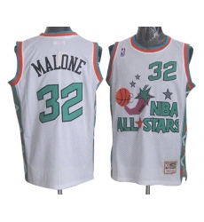 Men's Mitchell and Ness Utah Jazz #32 Karl Malone Swingman White 1996 All Star Throwback NBA Jersey