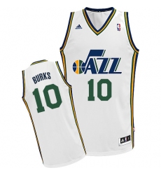 Men's Adidas Utah Jazz #10 Alec Burks Swingman White Home NBA Jersey