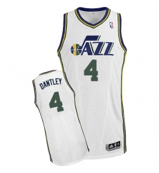 Men's Adidas Utah Jazz #4 Adrian Dantley Authentic White Home NBA Jersey