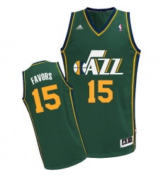 Men's Adidas Utah Jazz #15 Derrick Favors Swingman Green Alternate NBA Jersey