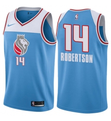 Men's Nike Sacramento Kings #14 Oscar Robertson Authentic Blue NBA Jersey - City Edition