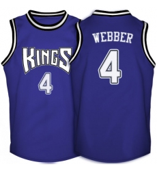 Men's Adidas Sacramento Kings #4 Chris Webber Authentic Purple Throwback NBA Jersey