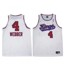 Men's Adidas Sacramento Kings #4 Chris Webber Authentic White New Throwback NBA Jersey