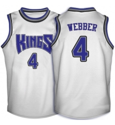 Men's Adidas Sacramento Kings #4 Chris Webber Authentic White Throwback NBA Jersey