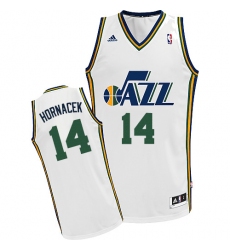 Men's Adidas Utah Jazz #14 Jeff Hornacek Swingman White Home NBA Jersey