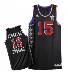 Men's Adidas Sacramento Kings #15 DeMarcus Cousins Authentic Black 2015 All Star NBA Jersey