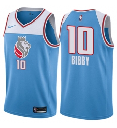 Men's Nike Sacramento Kings #10 Mike Bibby Authentic Blue NBA Jersey - City Edition