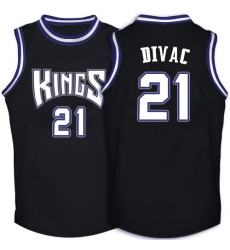 Men's Adidas Sacramento Kings #21 Vlade Divac Swingman Black Throwback NBA Jersey