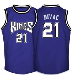 Men's Adidas Sacramento Kings #21 Vlade Divac Swingman Purple Throwback NBA Jersey