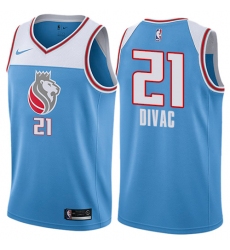 Men's Nike Sacramento Kings #21 Vlade Divac Authentic Blue NBA Jersey - City Edition