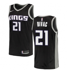 Men's Nike Sacramento Kings #21 Vlade Divac Swingman Black NBA Jersey Statement Edition