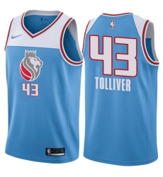 Men's Nike Sacramento Kings #43 Anthony Tolliver Authentic Blue NBA Jersey - City Edition