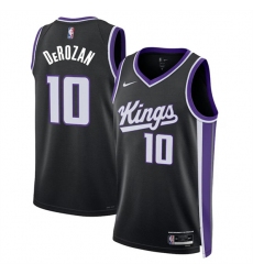 Men's Sacramento Kings #10 DeMar DeRozan Black Icon Edition Swingman Stitched Basketball Jersey