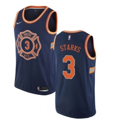 Men's Nike New York Knicks #3 John Starks Authentic Navy Blue NBA Jersey - City Edition