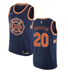 Men's Nike New York Knicks #20 Allan Houston Authentic Navy Blue NBA Jersey - City Edition