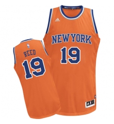 Men's Adidas New York Knicks #19 Willis Reed Swingman Orange Alternate NBA Jersey