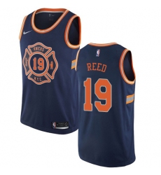 Men's Nike New York Knicks #19 Willis Reed Authentic Navy Blue NBA Jersey - City Edition