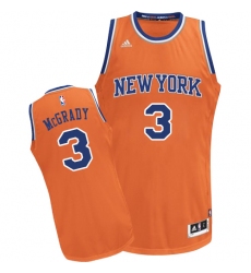 Men's Adidas New York Knicks #3 Tracy McGrady Swingman Orange Alternate NBA Jersey