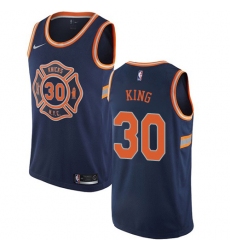 Men's Nike New York Knicks #30 Bernard King Swingman Navy Blue NBA Jersey - City Edition